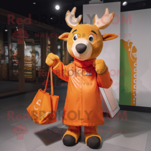 Orange Reindeer mascotte...