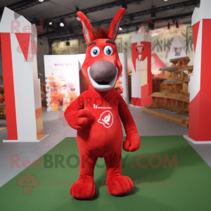 Red Donkey maskot drakt...