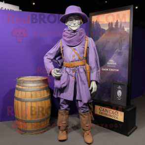 Lavender Civil War Soldier mascot costume character dressed with a Cargo Pants and Shawls