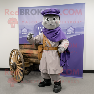 Lavender Civil War Soldier mascot costume character dressed with a Cargo Pants and Shawls