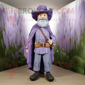 Lavender Civil War Soldier mascot costume character dressed with a Cargo Pants and Shawls