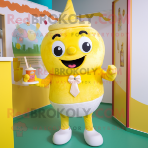 Gul glass maskot kostym...