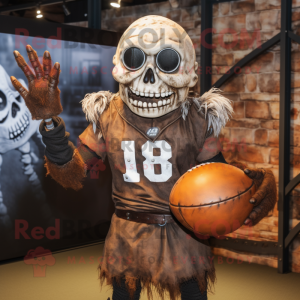 Rust Undead mascot costume character dressed with a Rugby Shirt and Earrings