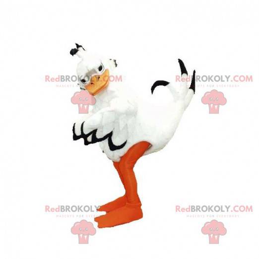 Gigantische zwart-oranje witte eend mascotte - Redbrokoly.com