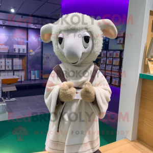 nan Sheep mascot costume character dressed with a Cover-up and Wallets