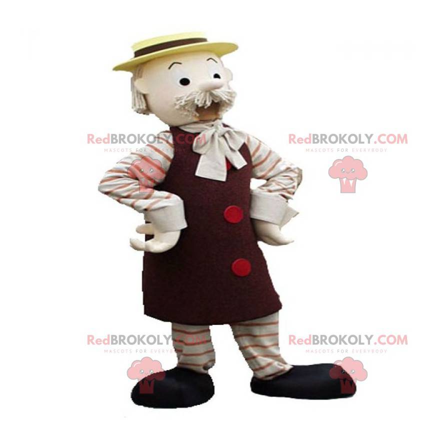 Mascot snorren oude man met een gele hoed - Redbrokoly.com