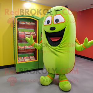 Lime Green Hot Dog mascotte...