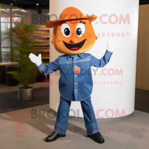 Orange Ray maskot kostym...
