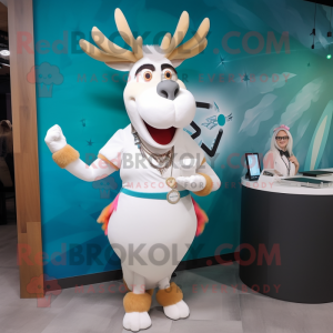 White Elk mascotte kostuum...