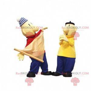 2 mascotes de marinheiros com roupas coloridas - Redbrokoly.com