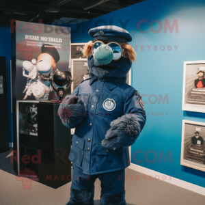 Navy Special Air Service mascot costume character dressed with a Bermuda Shorts and Gloves