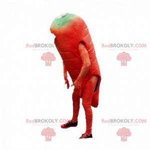 Mascotte di carota arancione gigante. Mascotte di verdure -