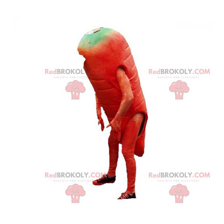 Mascotte di carota arancione gigante. Mascotte di verdure -