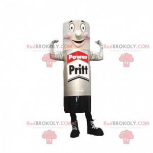 Mascot gigante tubo de pegamento gris y negro - Redbrokoly.com