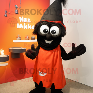 Black Tikka Masala mascot costume character dressed with a Coat and Eyeglasses