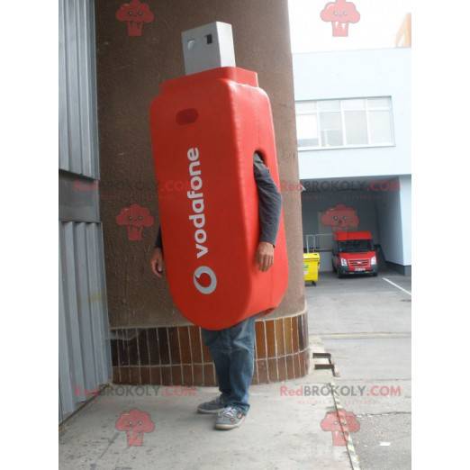 Gigantische rode USB-stick mascotte. Multimedia mascotte -