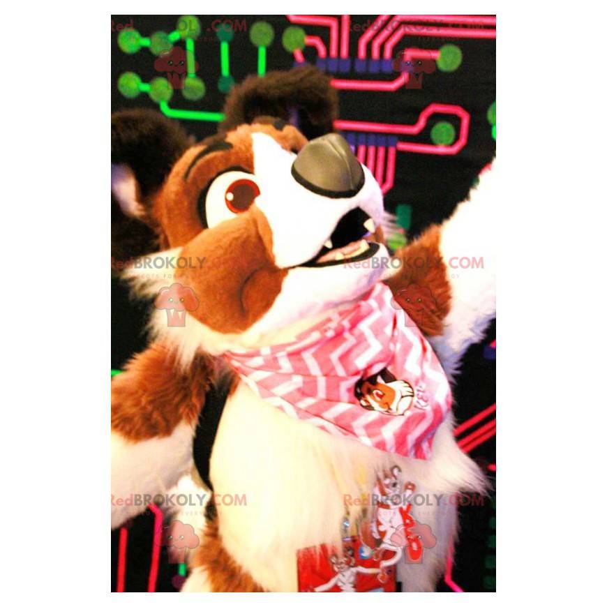 Braunes und weißes Hundemaskottchen - Redbrokoly.com Braunes und weißes Hundemaskottchen - Redbrokoly.com