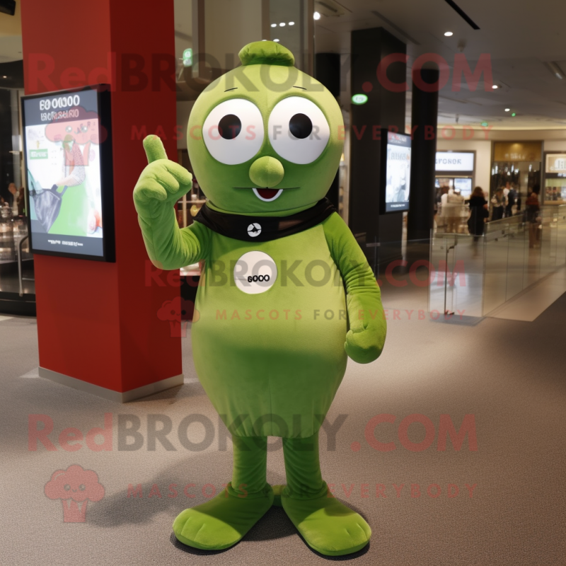 Olive Wrist Watch mascot costume character dressed with a T-Shirt and Mittens Olive Wrist Watch mascot costume character dressed with a T-Shirt and Mittens