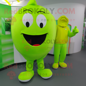 Lime Green But mascot costume character dressed with a Joggers and Clutch bags