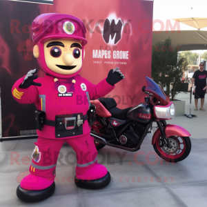 Magenta Fire Fighter maskot...