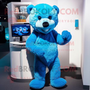 Blue Teddy Bear maskot...