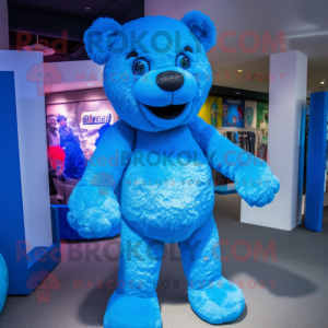 Blå Teddy Bear maskot...