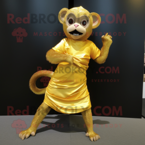 Gold Monkey maskot kostume...