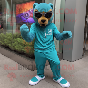 Teal Jaguarundi mascotte...