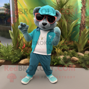 Teal Jaguarundi mascotte...