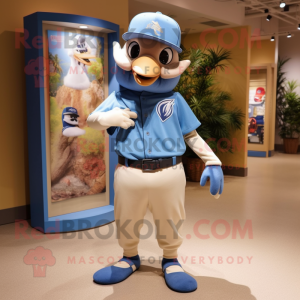 Tan Blue Jay maskot kostume...