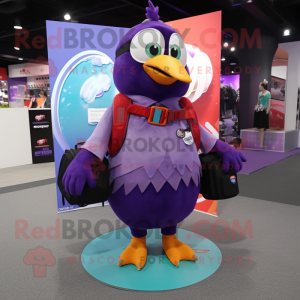 Purple Pigeon maskot kostym...