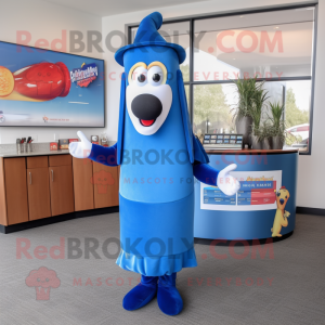 Blauer Hotdog Maskottchen...