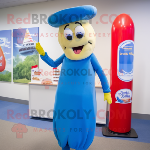 Blauer Hotdog Maskottchen...