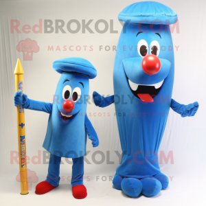 Blauer Hotdog Maskottchen...