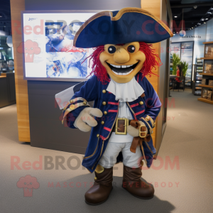 Marinblå Pirate maskot...