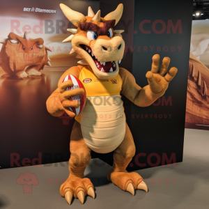 Tan Dragon mascotte kostuum...