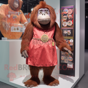 nan Orangutan mascot costume character dressed with a Mini Dress and Coin purses