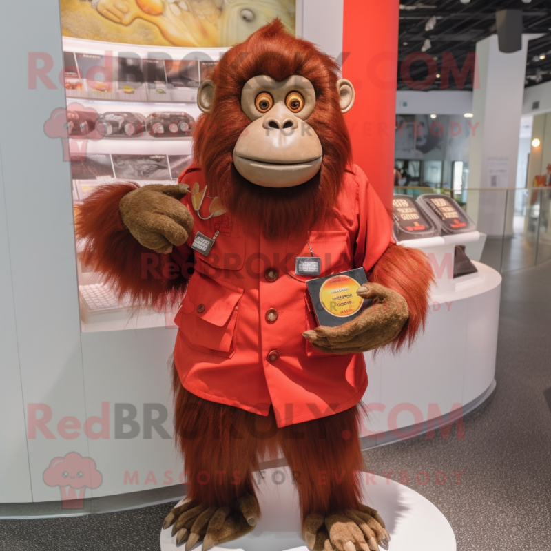 nan Orangutan mascot costume character dressed with a Mini Dress and Coin purses