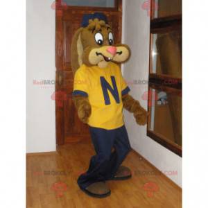 Mascote do famoso coelho Nesquick. Mascote coelho marrom -