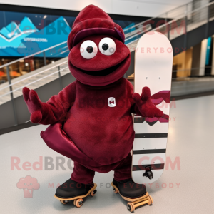 Rödbrun skateboard maskot...