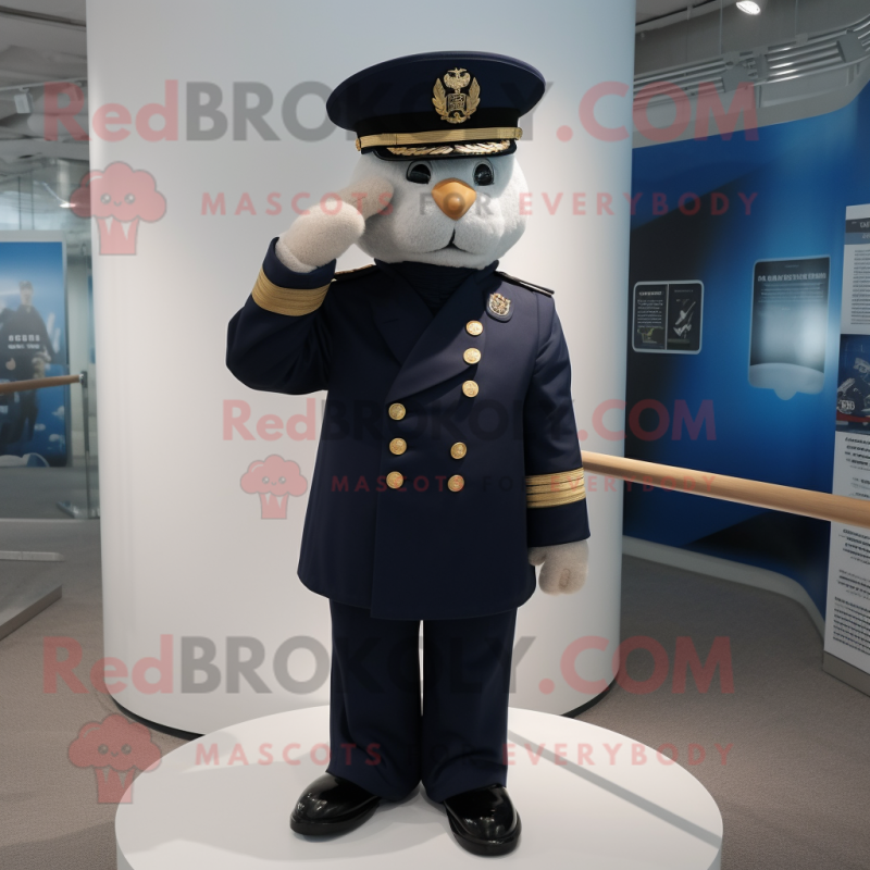 Navy Chief mascot costume character dressed with a Coat and Cufflinks