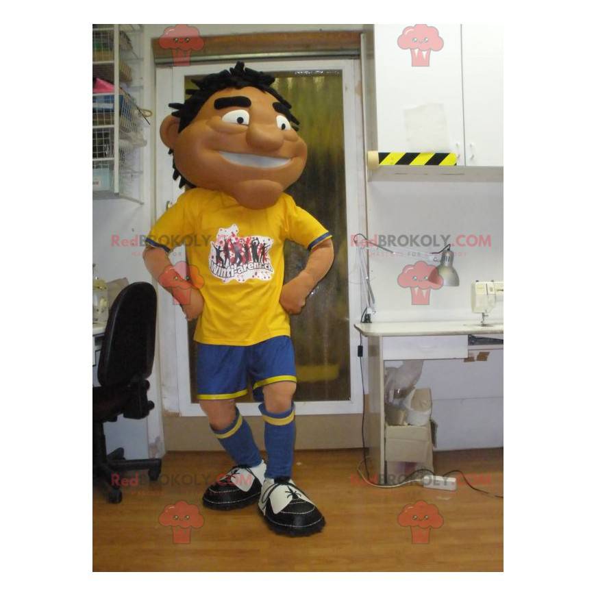 Mascot gelooide sportman in sportkleding - Redbrokoly.com