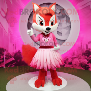 Pink Fox mascotte kostuum...