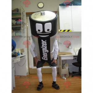 Mascote gigante da bateria Energizer preto e cinza -