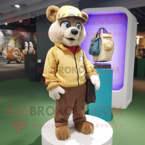 nan Golf Bag mascot costume character dressed with a Bomber Jacket and Bracelet watches