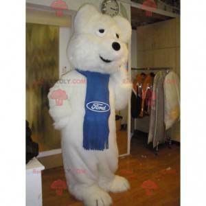 Mascotte d'ours blanc d'ours polaire tout poilu - Redbrokoly.com