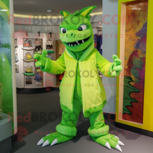 Limegrøn Chupacabra maskot...