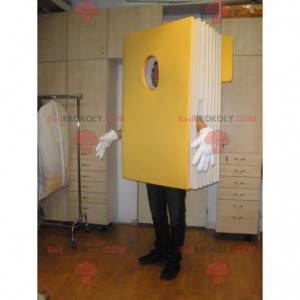 Mascota de encuadernador de libro amarillo y blanco -