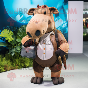 Rust Tapir mascot costume character dressed with a Chinos and Wallets