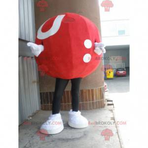Mascot gigantische rode en witte bal - Redbrokoly.com